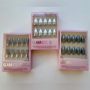Glamnetic Press On Nails set of 3 Chrome Colors